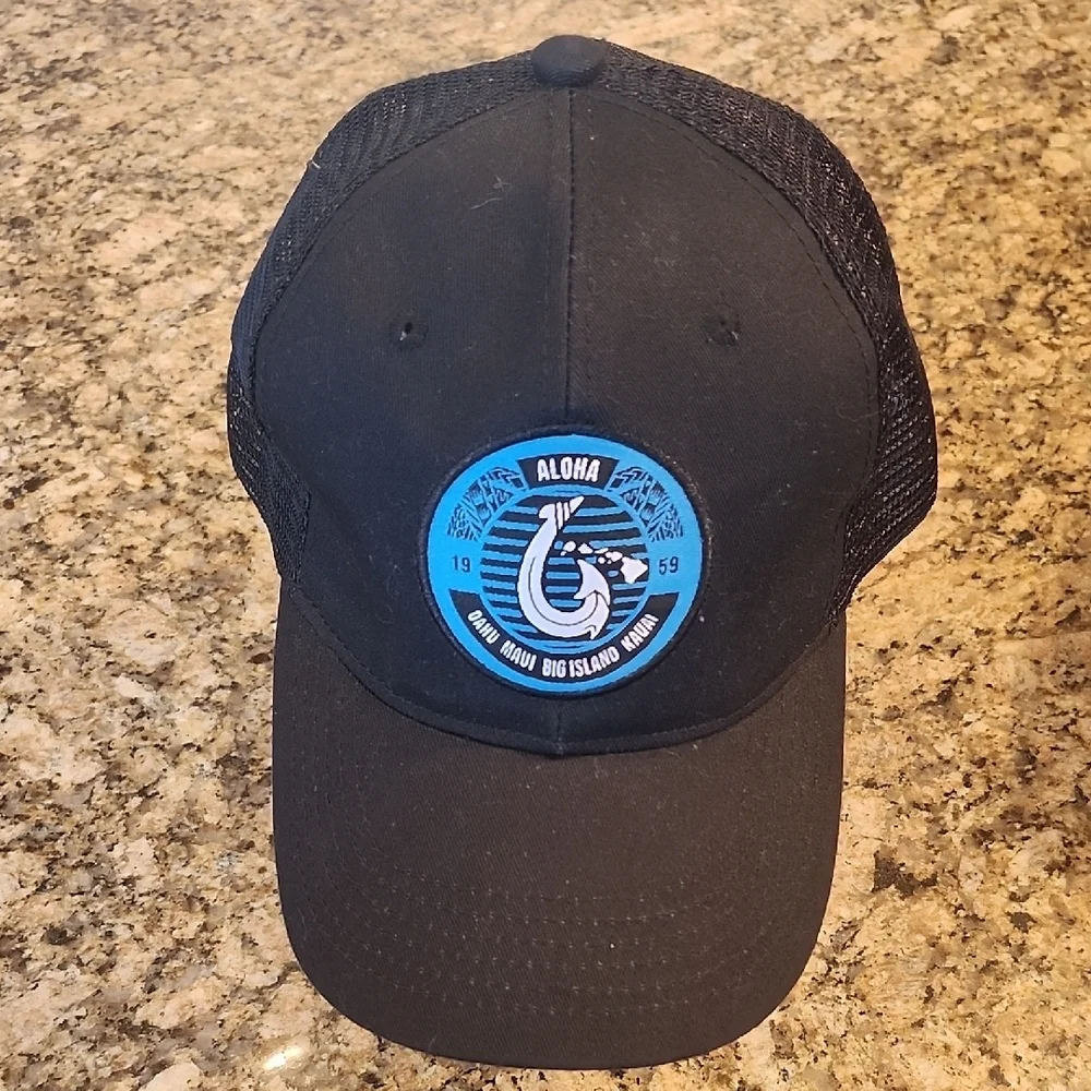 Aloha Black and Blue Trucker Hat‎